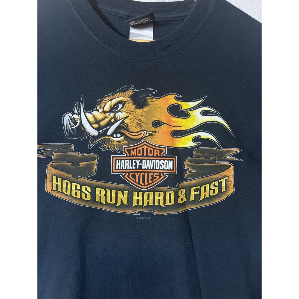 Harley Davidson Hogs Run Hard & Fast Black Grand Junction Colorado Large